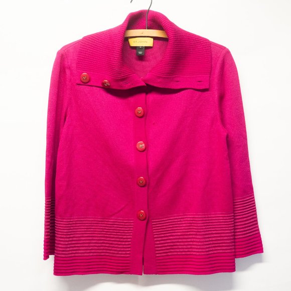 fuchsia cardigan sweater
